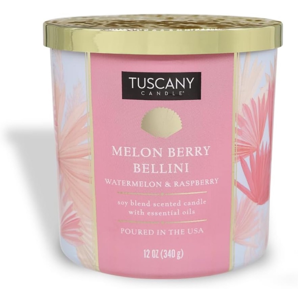 NEW!! Tuscany Candle Melon Berry Bellini watermelon and raspberry 12oz candle